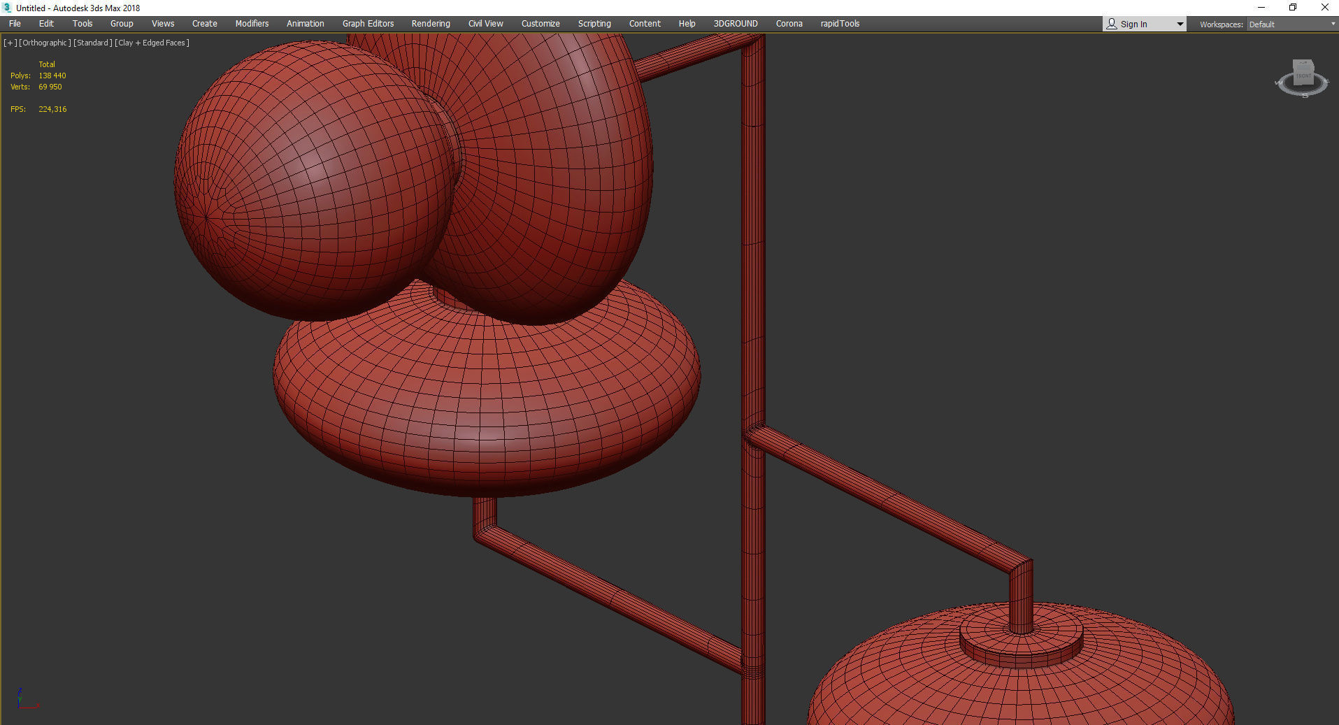 Arteriors Pimpri Chandelier Low-poly 3D model_4