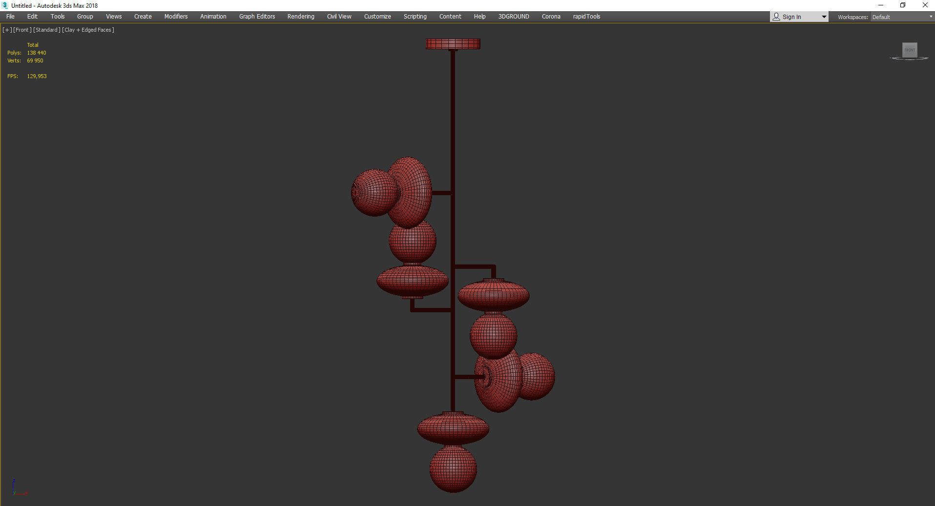 Arteriors Pimpri Chandelier Low-poly 3D model_2