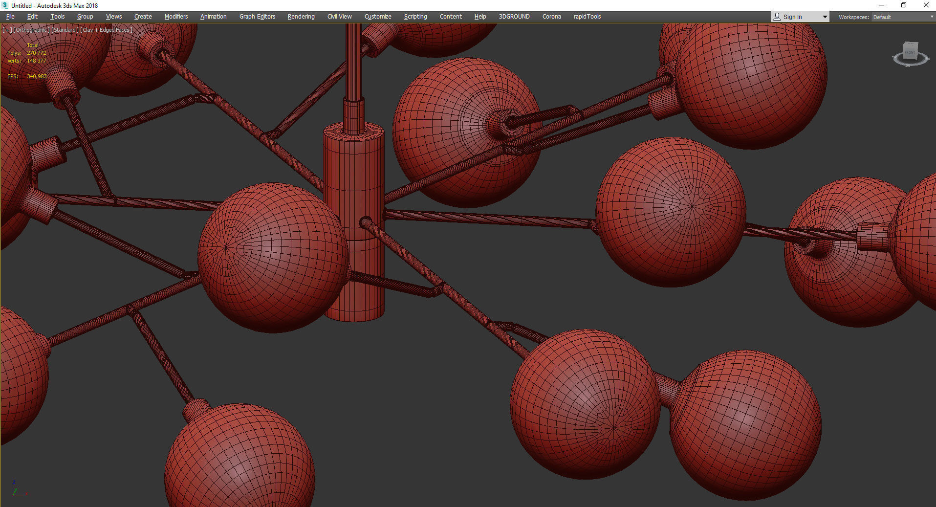 Four Hands Pellman Chandelier Low-poly 3D model_5