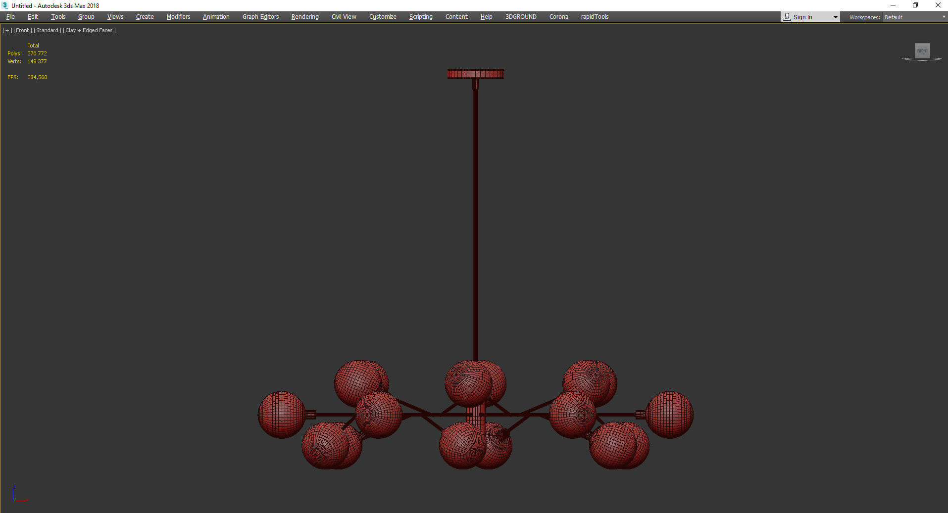 Four Hands Pellman Chandelier Low-poly 3D model_3