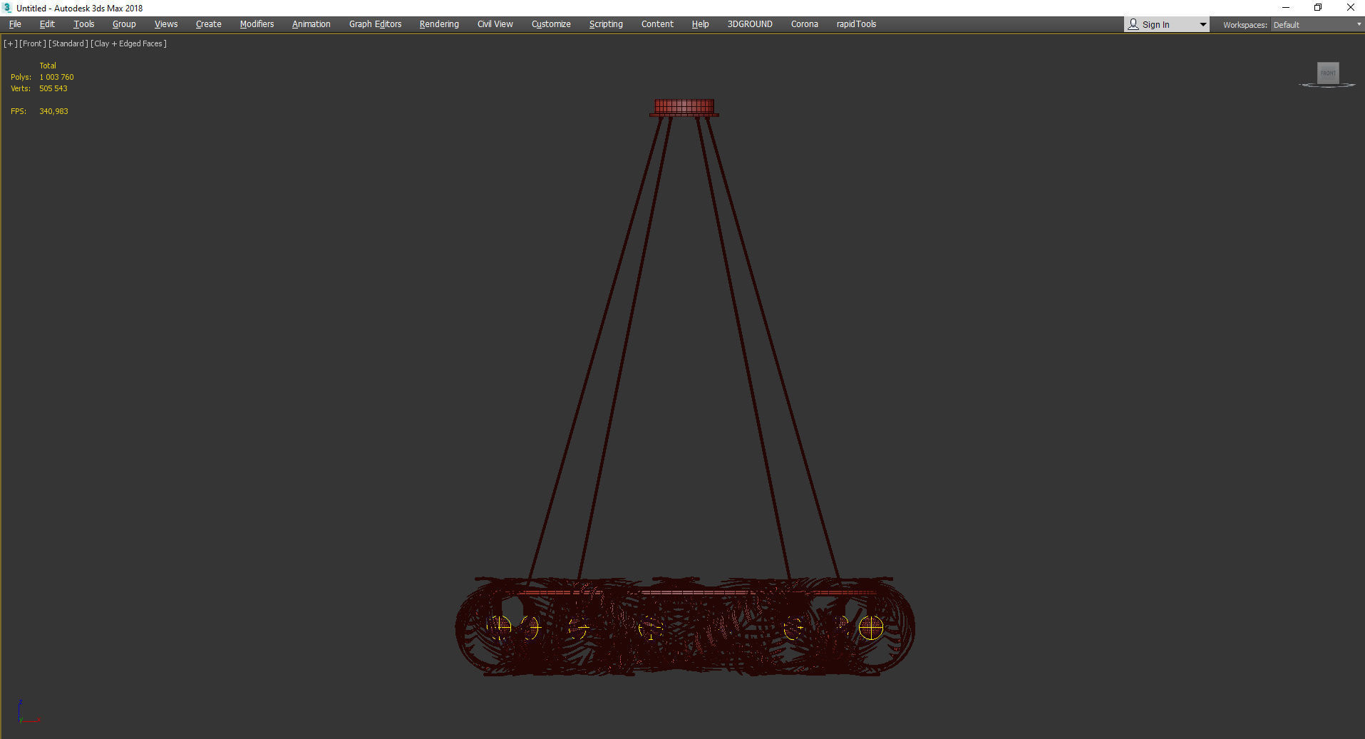 Aviva Stanoff for Currey Co Queenbee Palm Ring Chandelier Low-poly 3D model_2