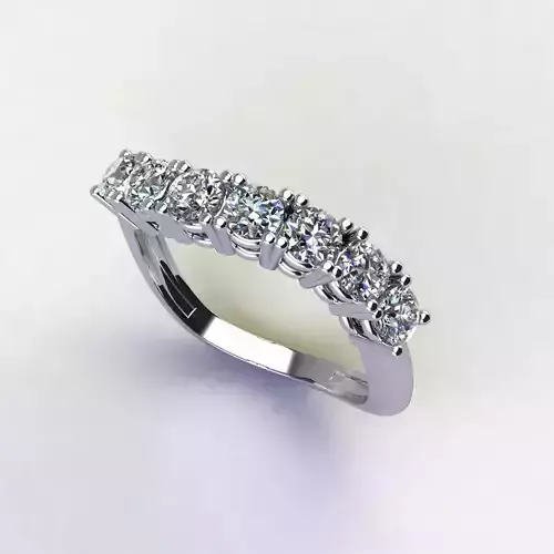 Eternity ring Curved with 7 diamonds 3 mm