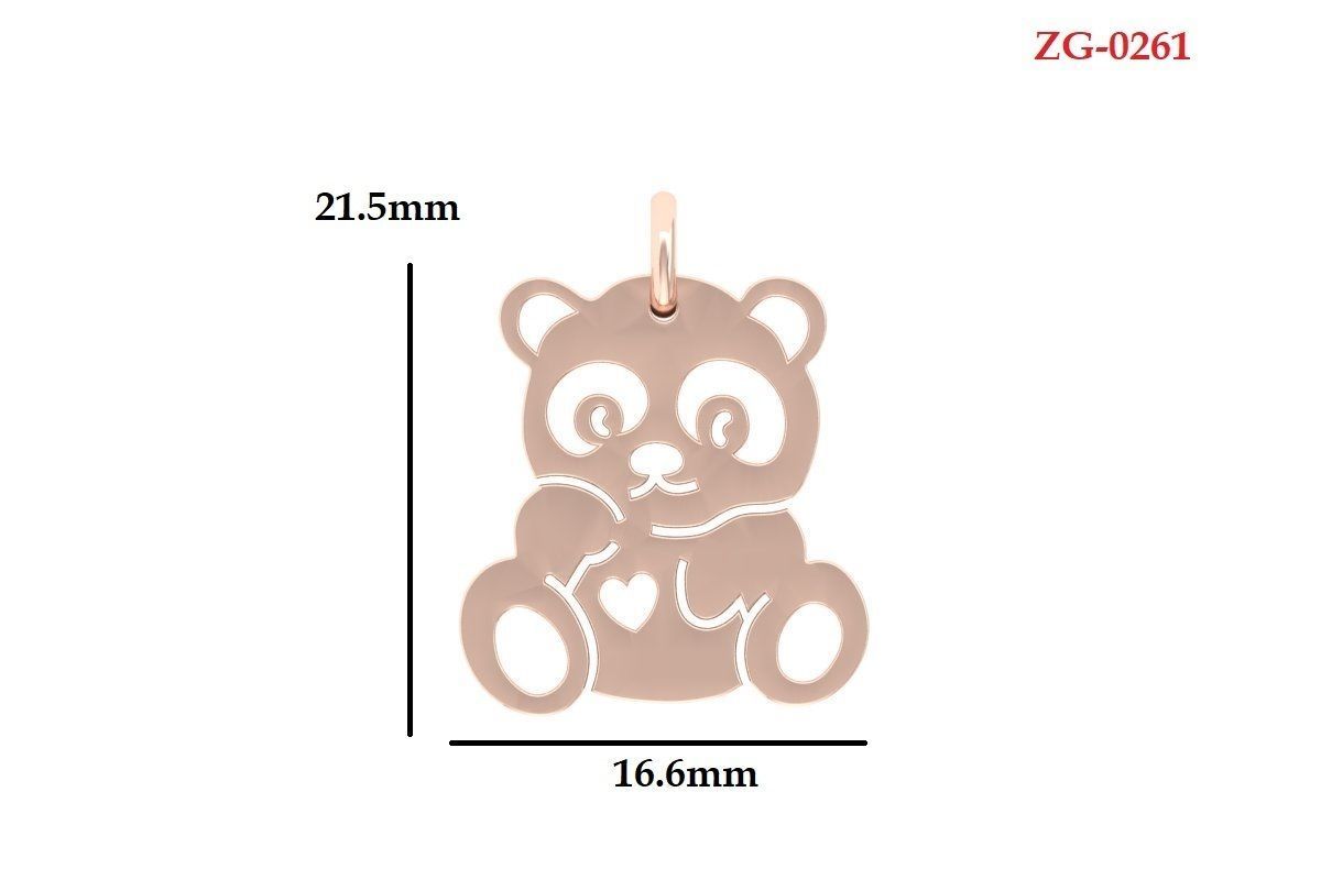 Panda Pendant 3D print model_12
