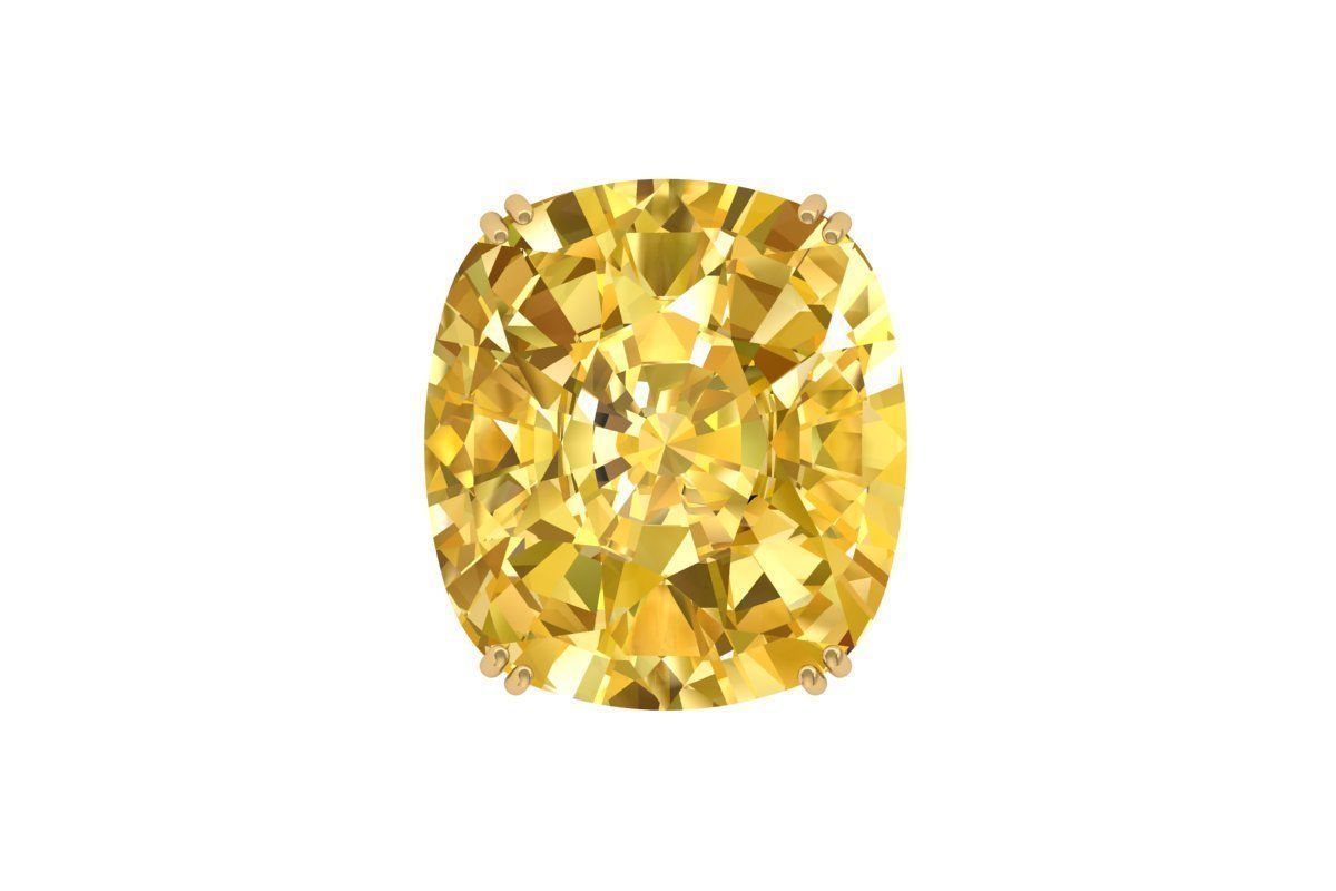 Cushion Solitaire Art Deco Ring 3D print model_7