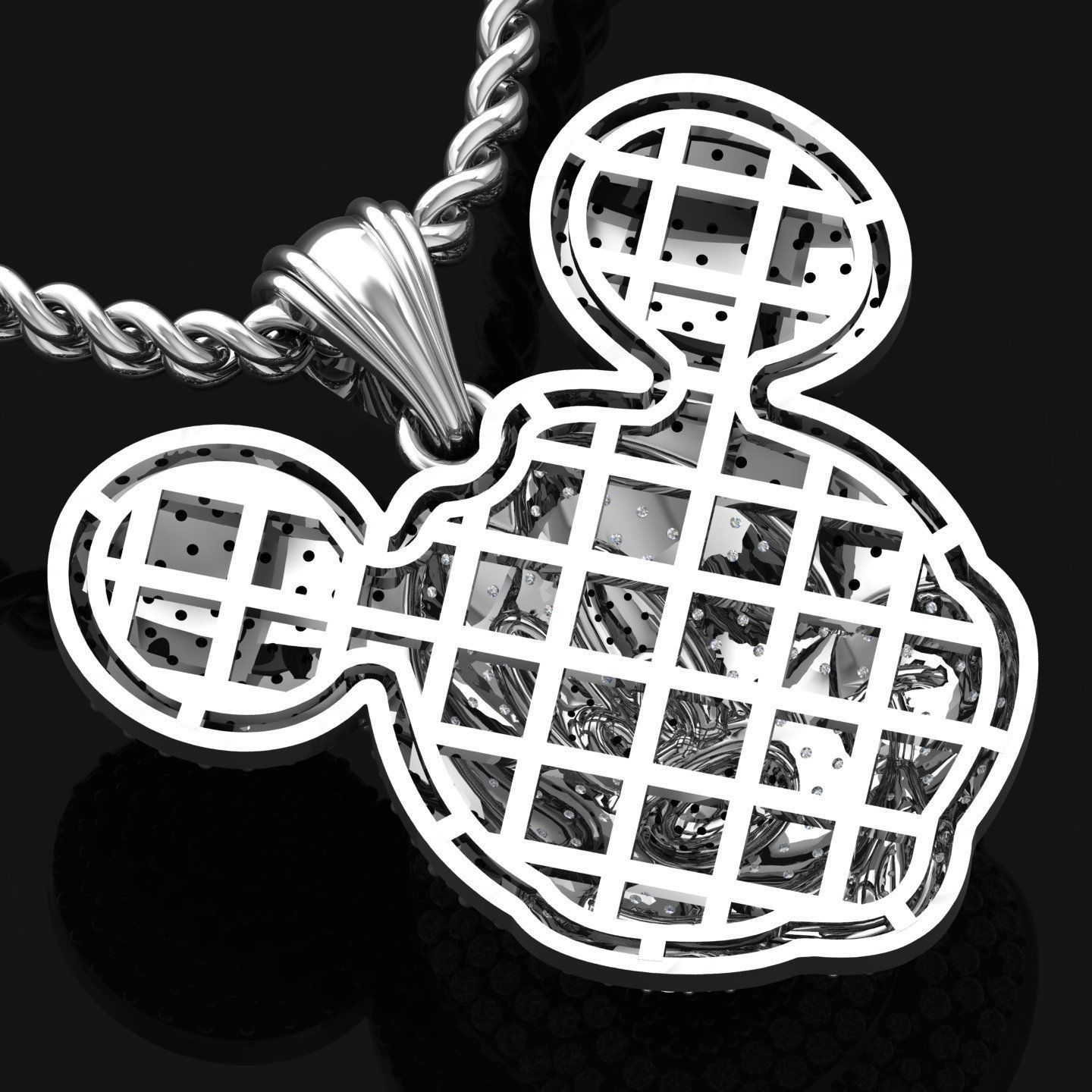 Miki Mouse Pendant 3D print model_11