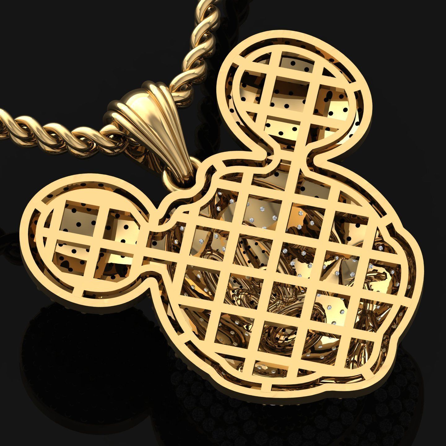 Miki Mouse Pendant 3D print model_5