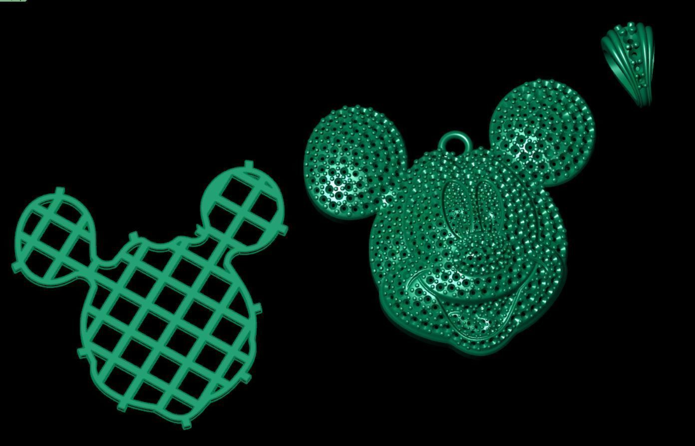 Miki Mouse Pendant 3D print model_12