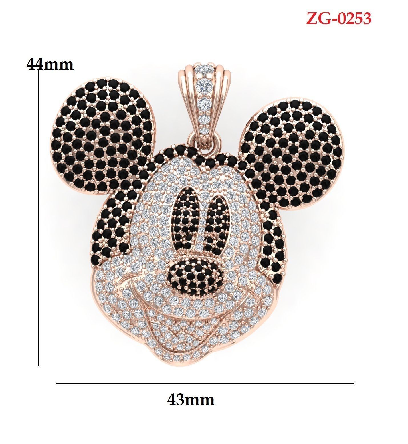 Miki Mouse Pendant 3D print model_3