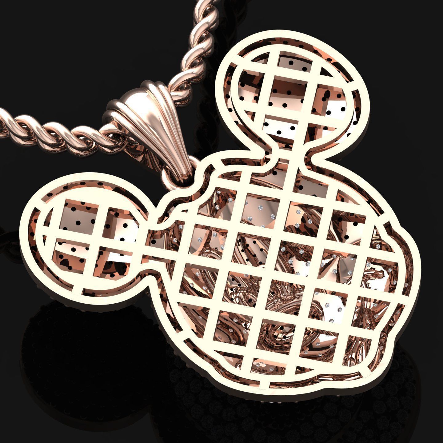 Miki Mouse Pendant 3D print model_10