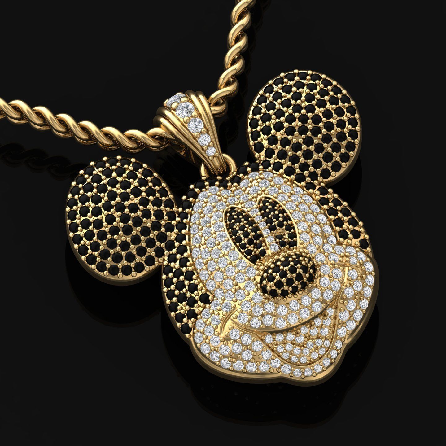 Miki Mouse Pendant 3D print model_1
