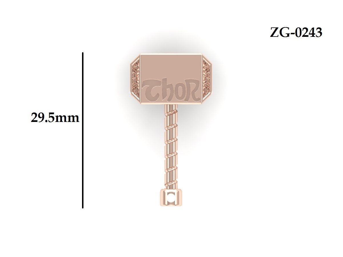 Thor Hammer Pandent 3D print model_3