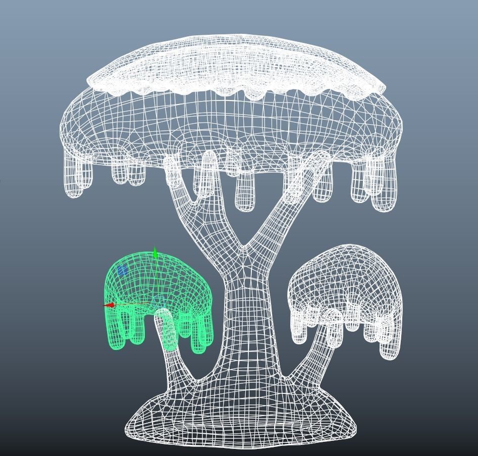 Candy trees cartoon Low-poly 3D model_5