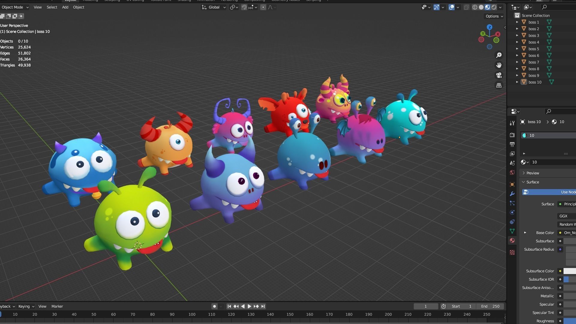 Cute Frog - Character Lowpolly Low-poly 3D model_3