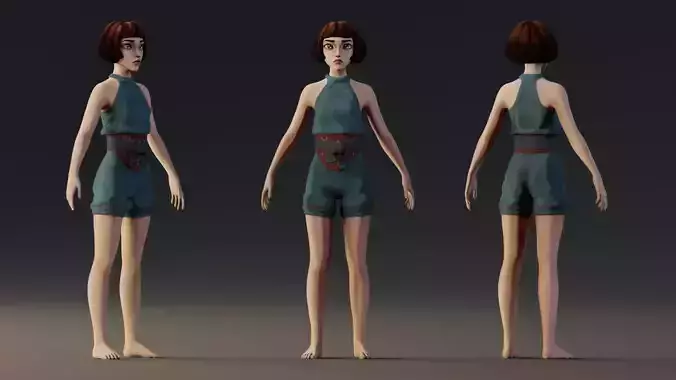 Petra 3D Rigged Blender Model  3D model