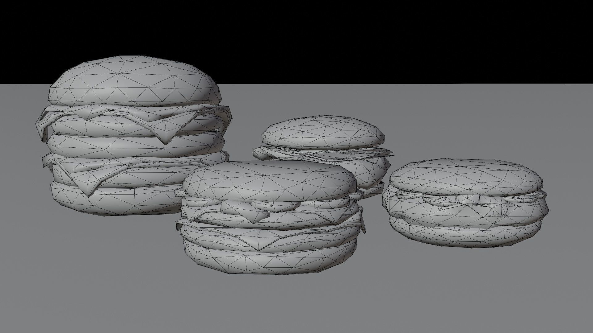 Burger fast food pack meat bun cheese Low-poly 3D model_11