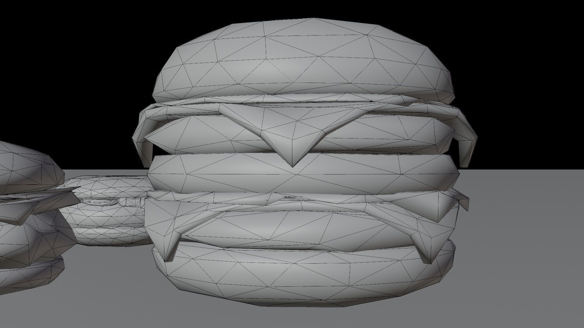 Burger fast food pack meat bun cheese Low-poly 3D model_15