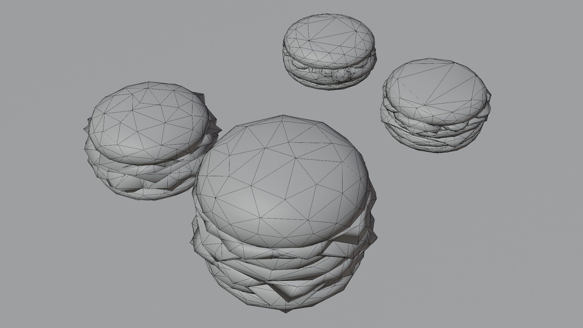 Burger fast food pack meat bun cheese Low-poly 3D model_18