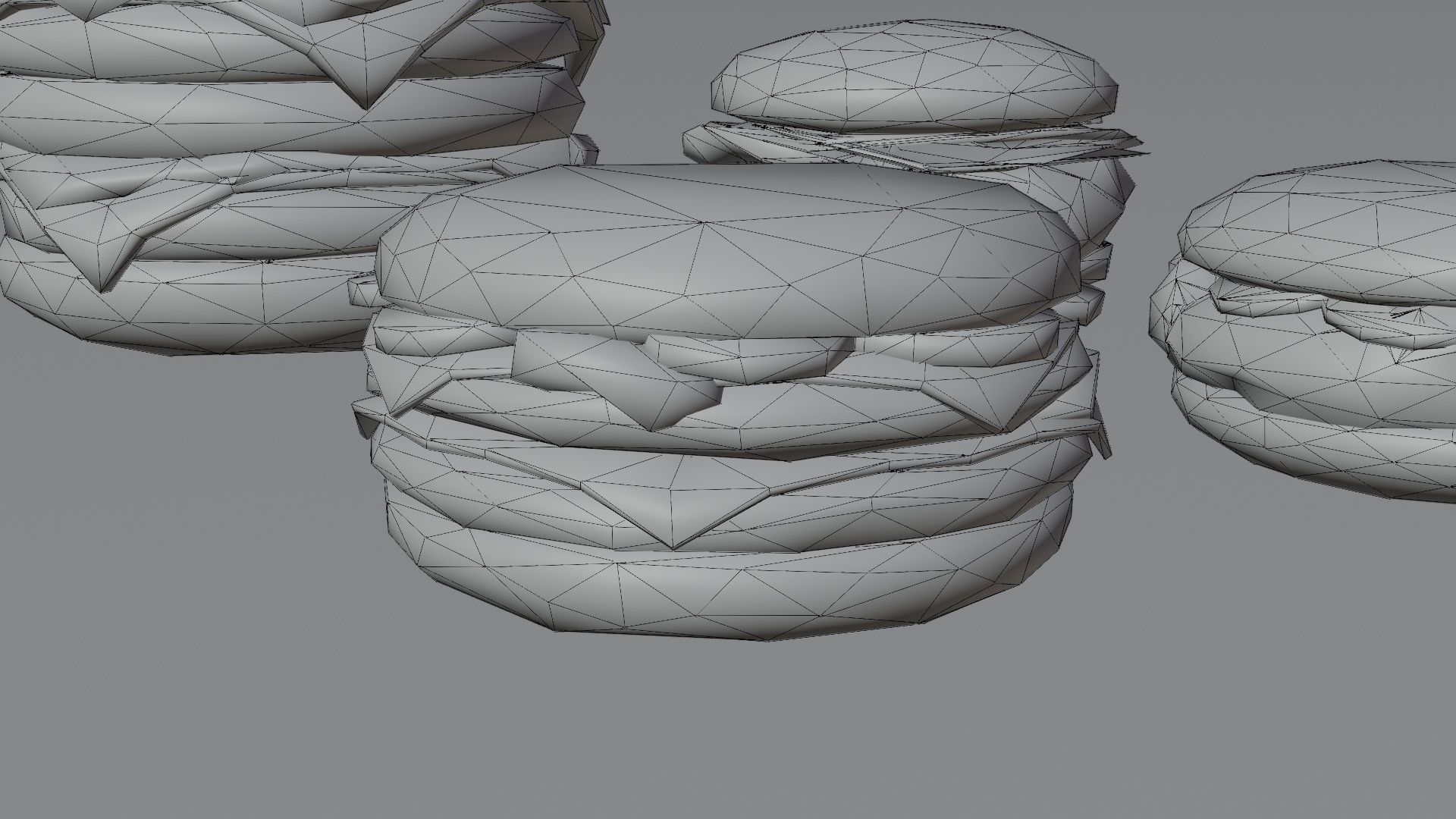 Burger fast food pack meat bun cheese Low-poly 3D model_12