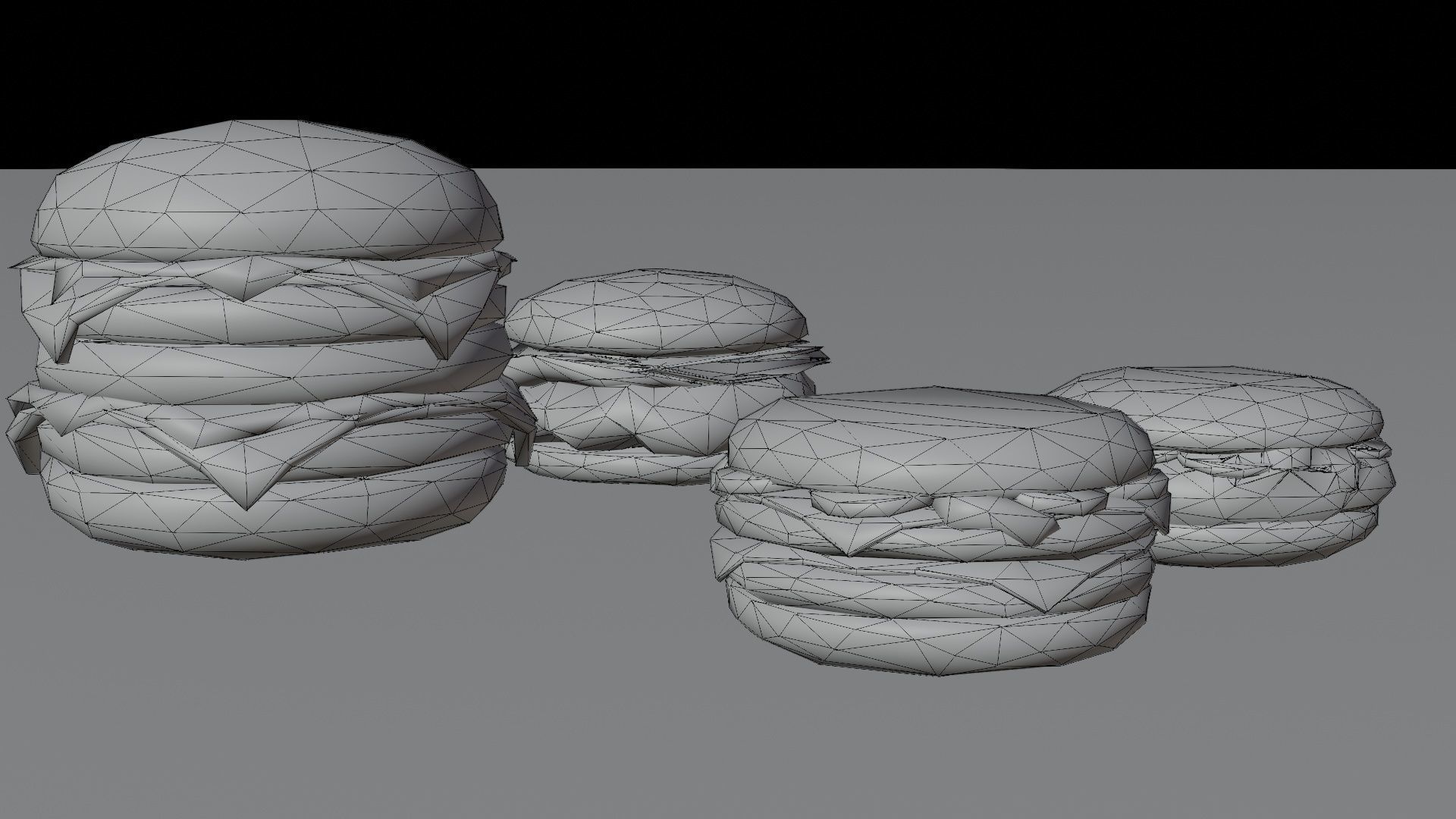 Burger fast food pack meat bun cheese Low-poly 3D model_19