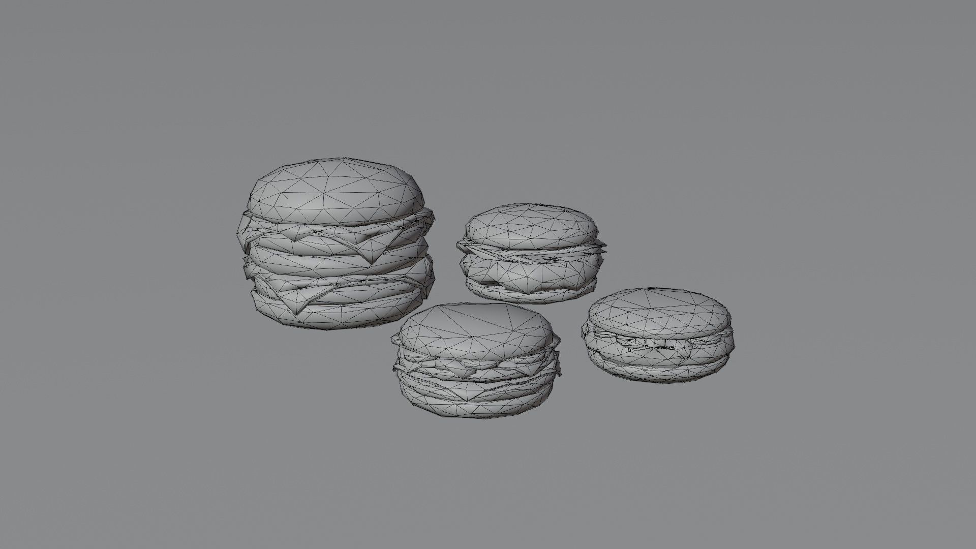 Burger fast food pack meat bun cheese Low-poly 3D model_10