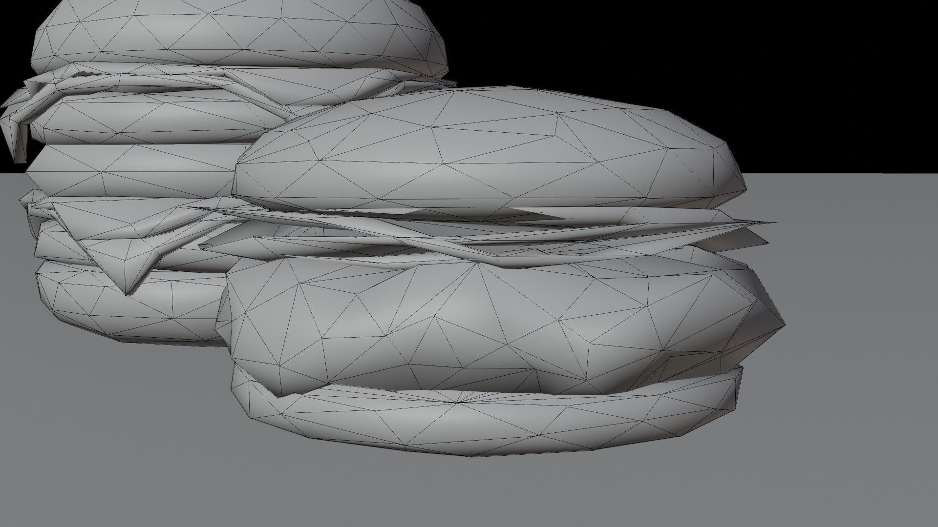 Burger fast food pack meat bun cheese Low-poly 3D model_14