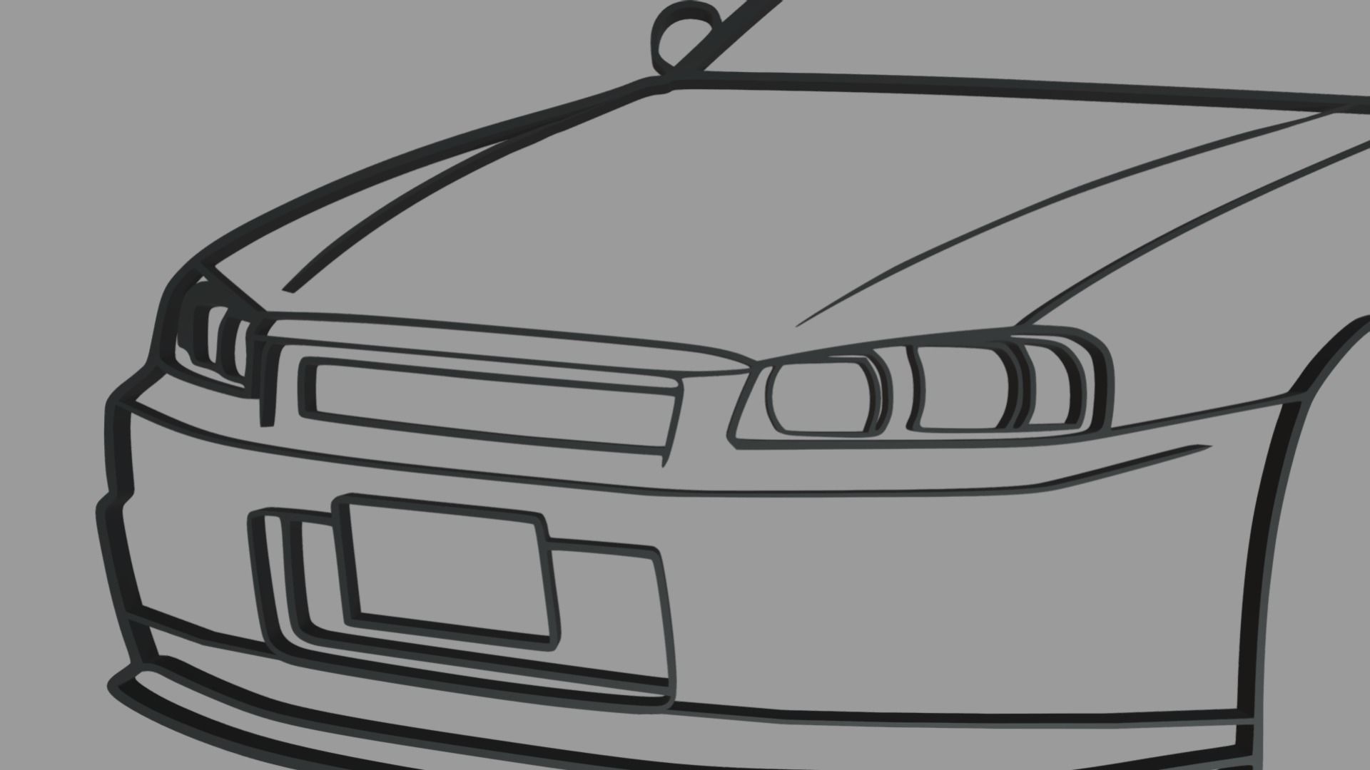 Nissan Skyline GTR R34 Wall Silhouette 3D model 3D printable | CGTrader