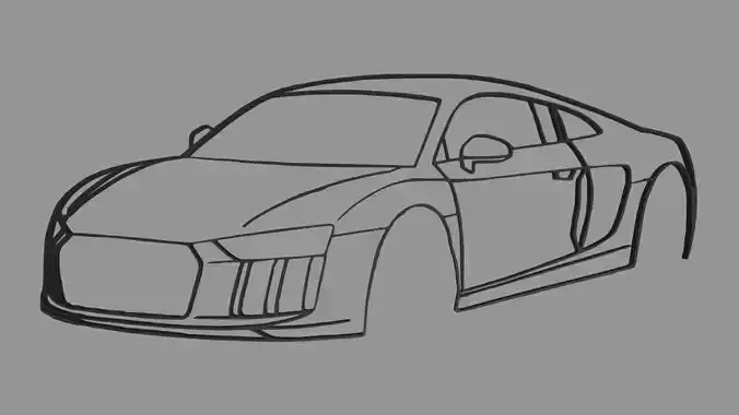 Audi R8 Perspective Wall Silhouette