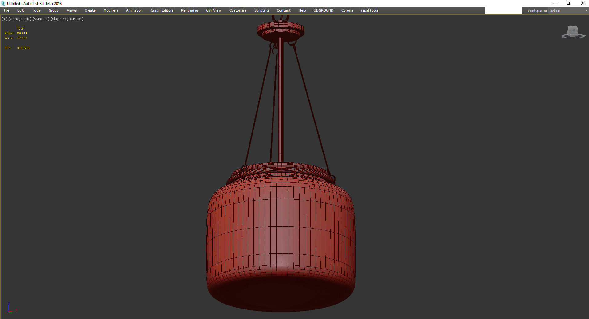 Akron 3 Light Pendant Light Low-poly 3D model_3