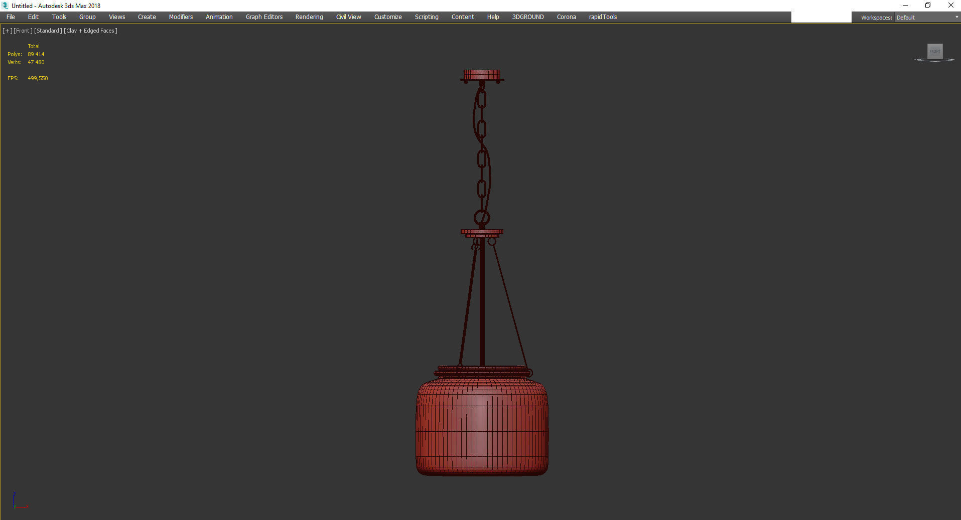 Akron 3 Light Pendant Light Low-poly 3D model_2