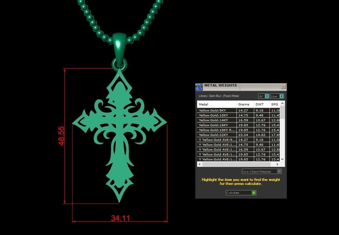 Cross Pendant Jesus Christ CP 13 3D model_4