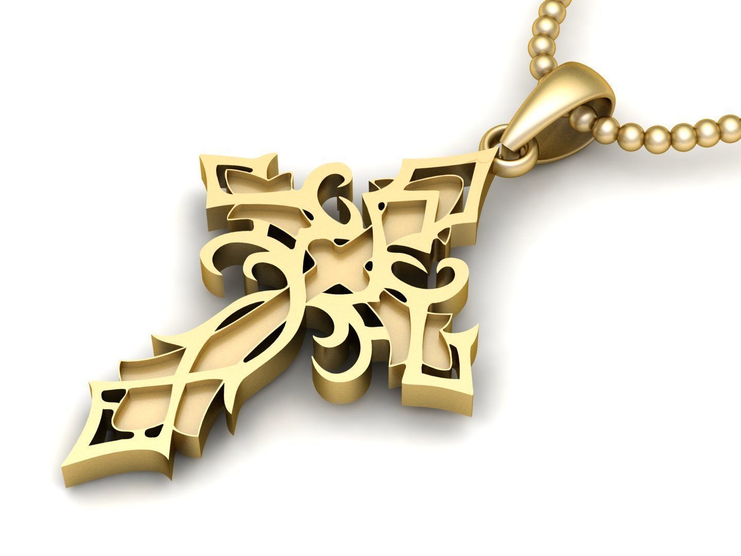 Cross Pendant Jesus Christ CP 13 3D model_2