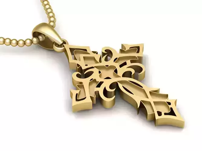 Cross Pendant Jesus Christ CP 13 3D model