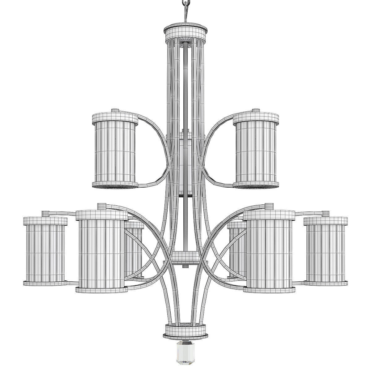 Nora 9 Light Chandelier Low-poly 3D model_1