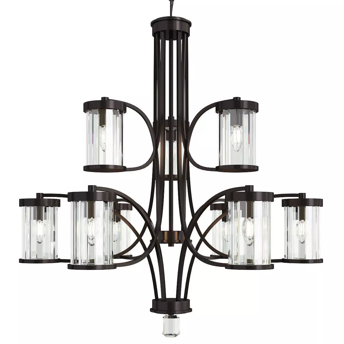 Nora 9 Light Chandelier Low-poly 3D model_0