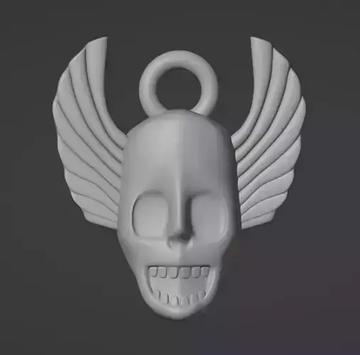 Skull with wings Keychain 3D print model