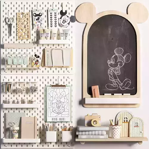 Ikea SKADIS Pegboard and Zara Home Mickey Mouse Decoration 09