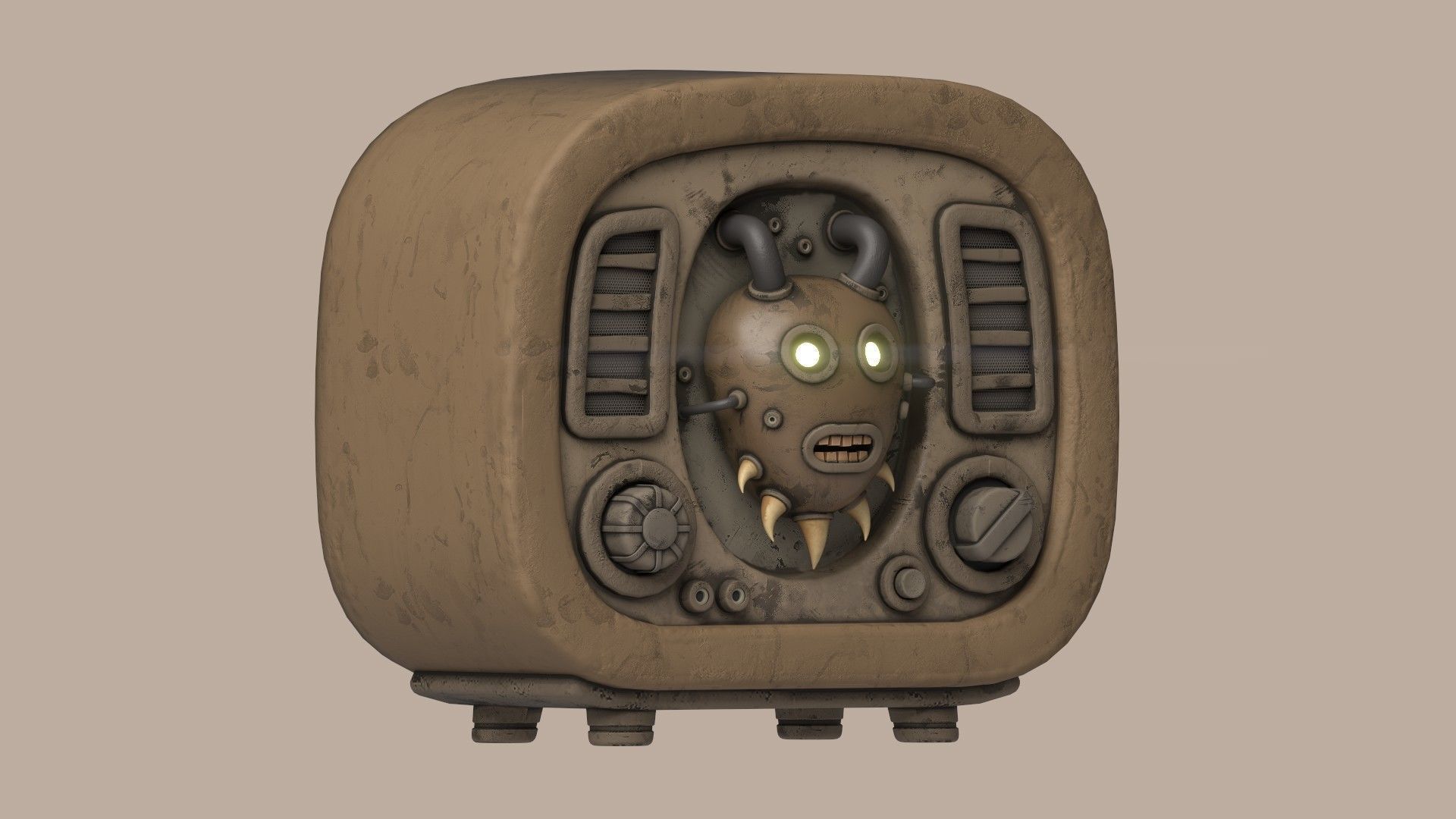 Stylized Imp Radio Low-poly 3D model_9
