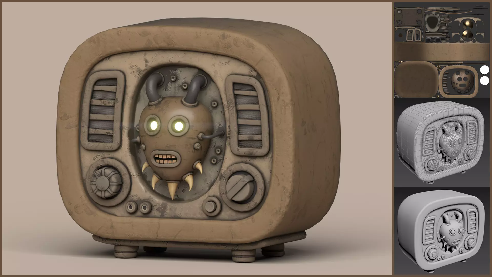 Stylized Imp Radio Low-poly 3D model_0
