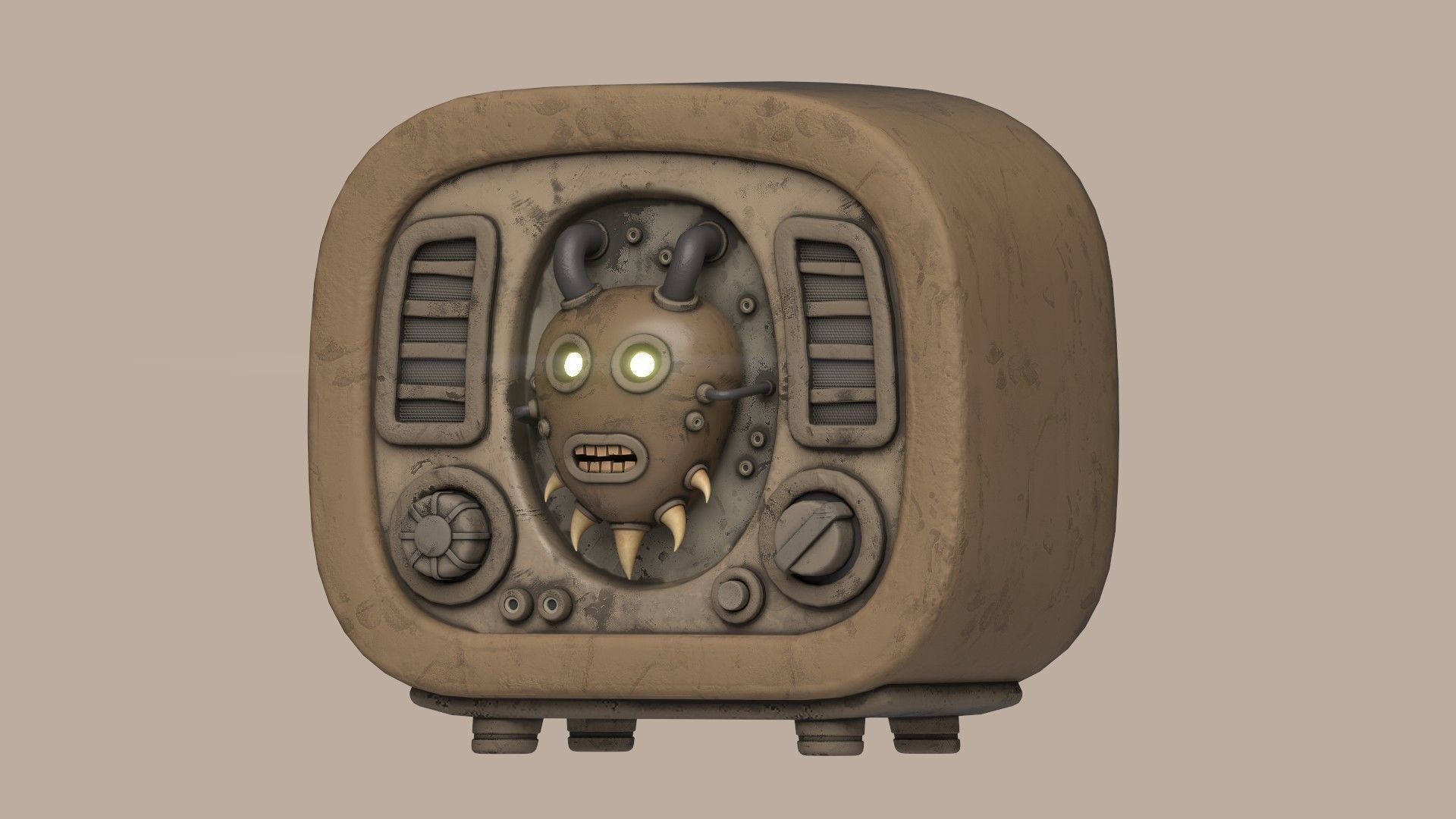 Stylized Imp Radio Low-poly 3D model_10
