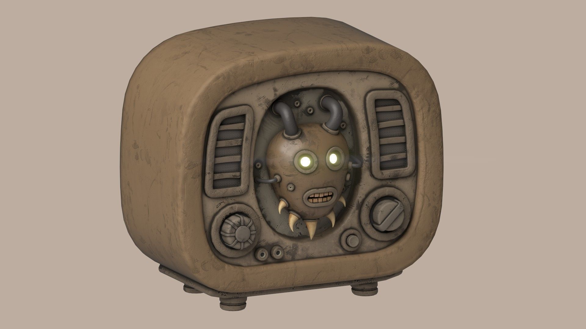Stylized Imp Radio Low-poly 3D model_8