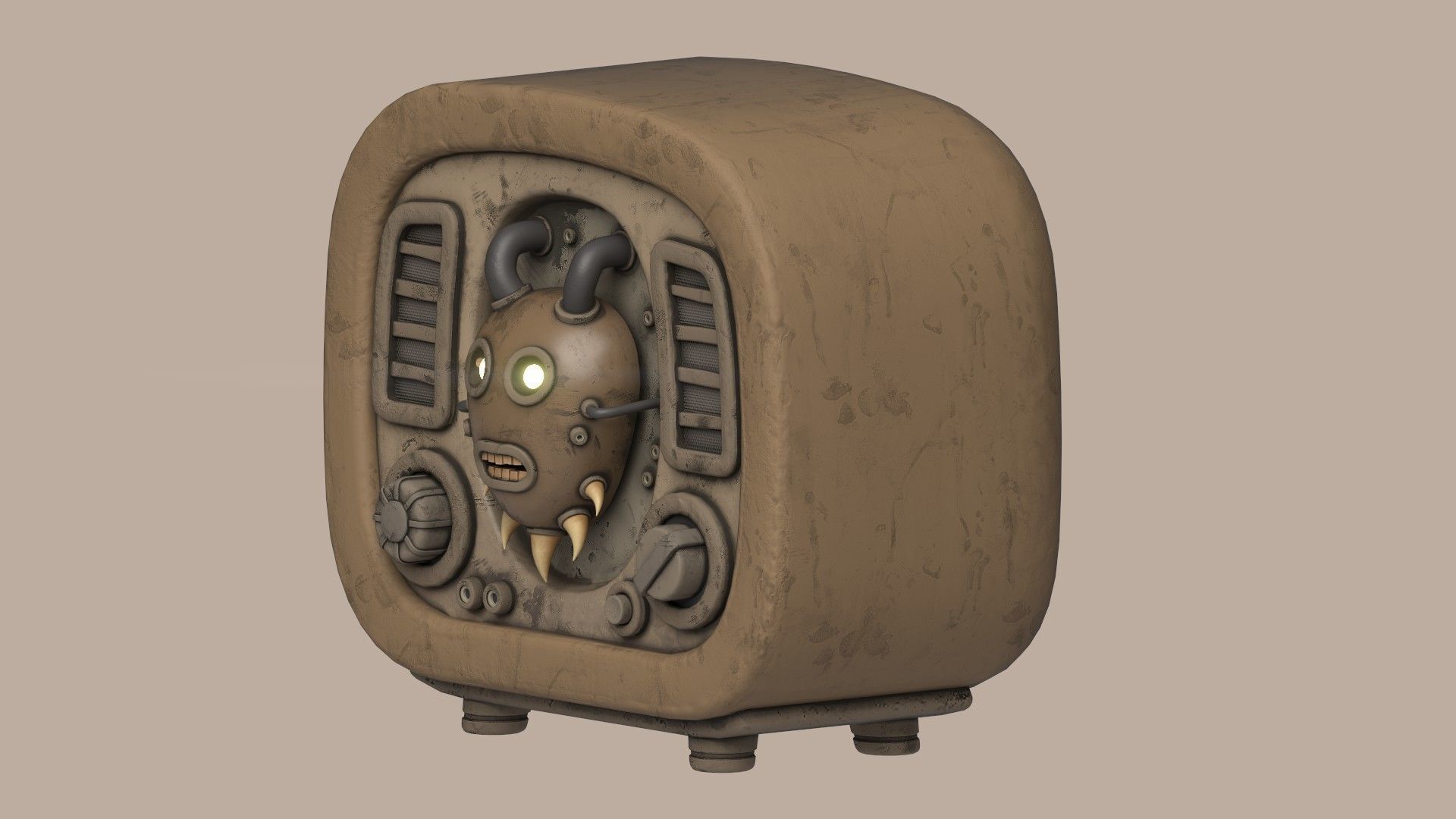 Stylized Imp Radio Low-poly 3D model_11