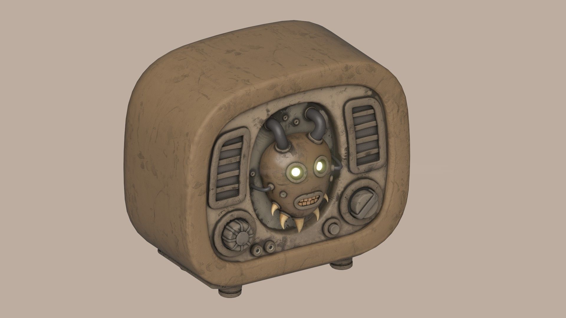 Stylized Imp Radio Low-poly 3D model_6