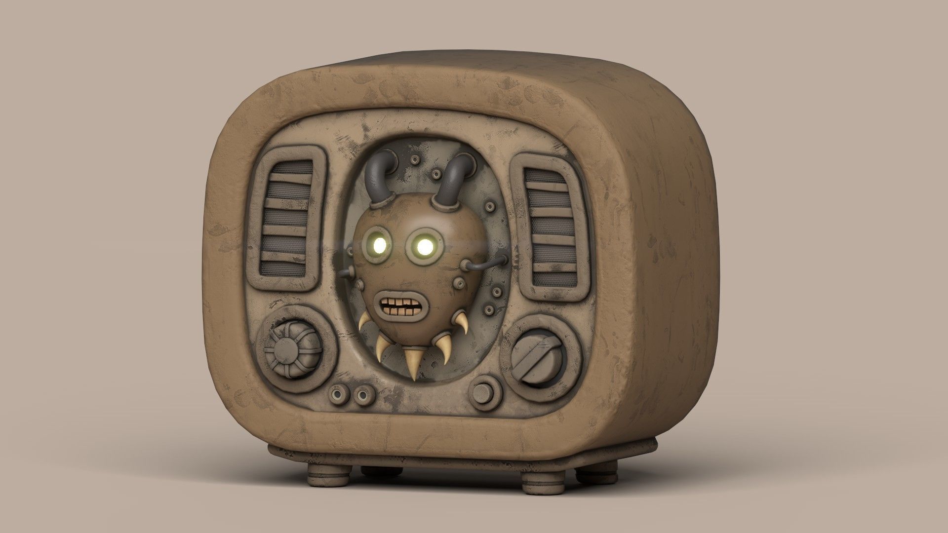 Stylized Imp Radio Low-poly 3D model_1
