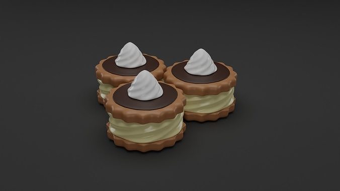 Cream cake 3D model 3D model 7