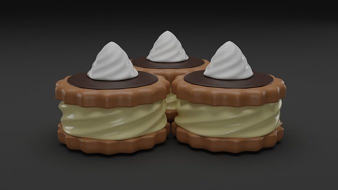 Cream cake 3D model 3D model 6