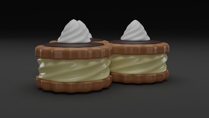 Cream cake 3D model 3D model 4