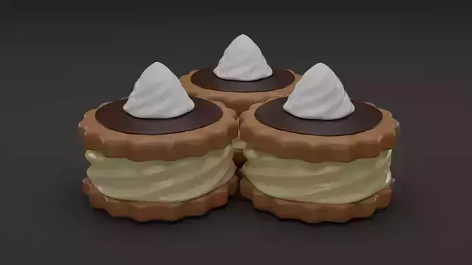 Cream cake 3D model