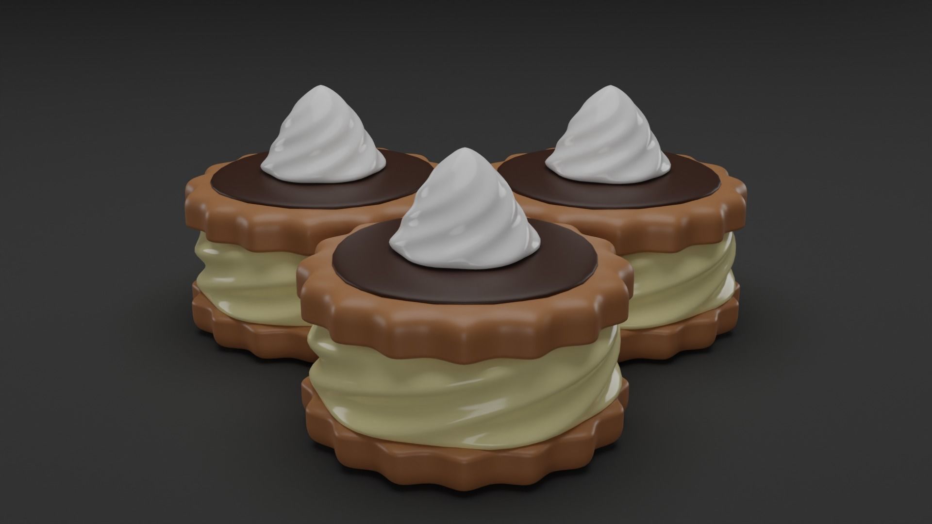 Cream cake 3D model 3D model_1
