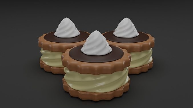 Cream cake 3D model 3D model 2