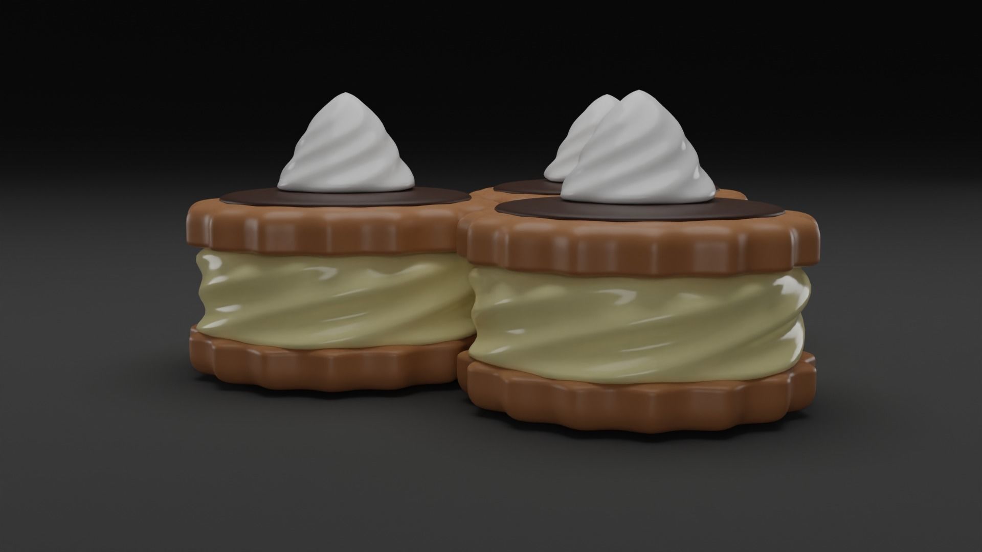 Cream cake 3D model 3D model_4